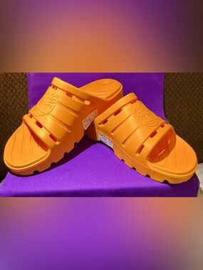 Timberland Bright Orange Clog Sandals